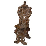 Carved English Oak Hall Chair