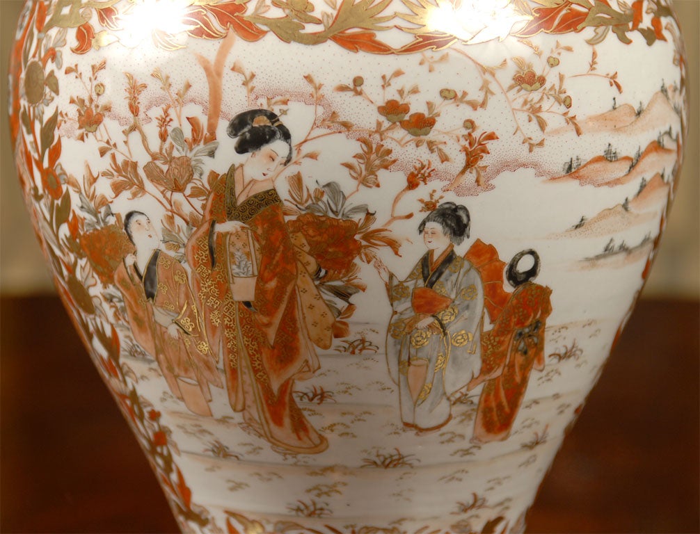 Gilt 19th Century Japanese Kutani Covered Jar For Sale