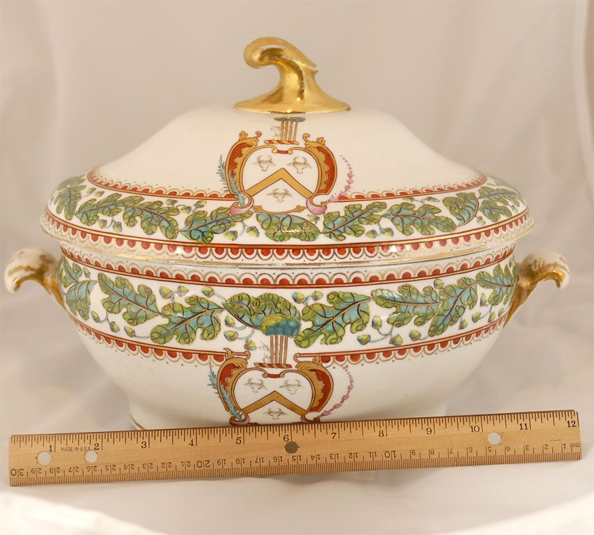 Coalport Armorial Soup Tureen, Cover and Stand