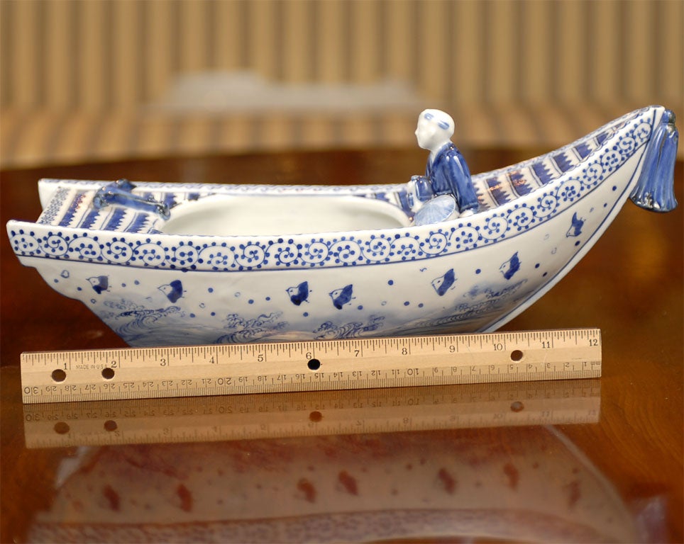 19th C. Blue and White Imari Boat
