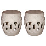 Pair of Antique Chinese Porcelain Garden Benches