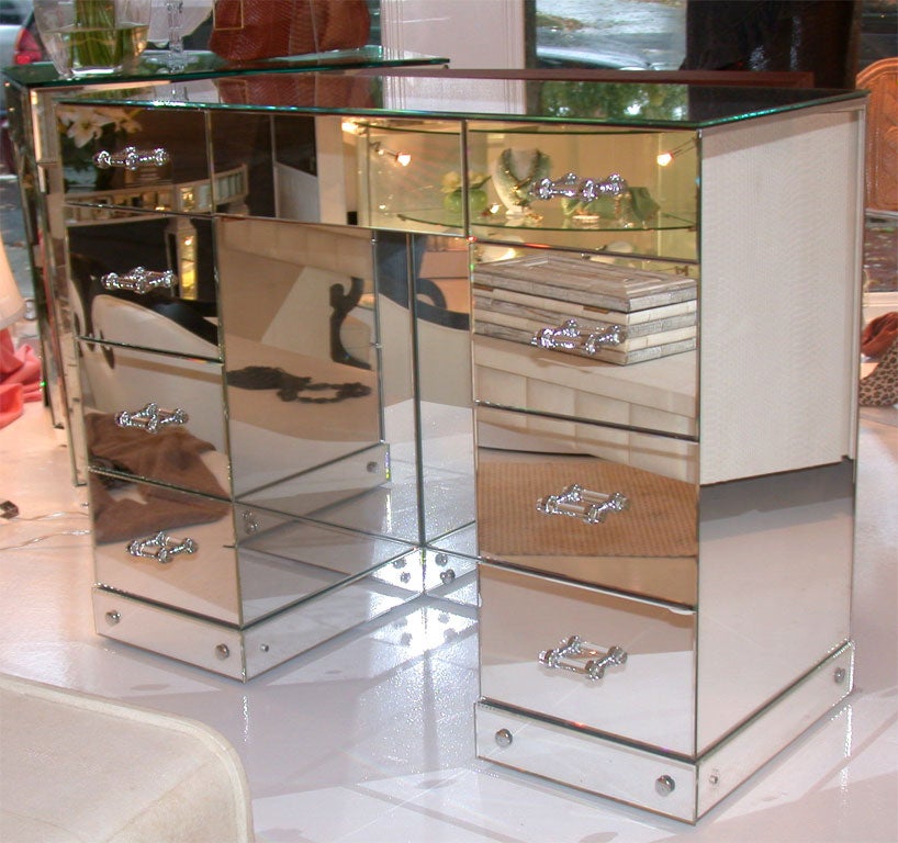Mirrored 7-Drawer Vanity/Desk