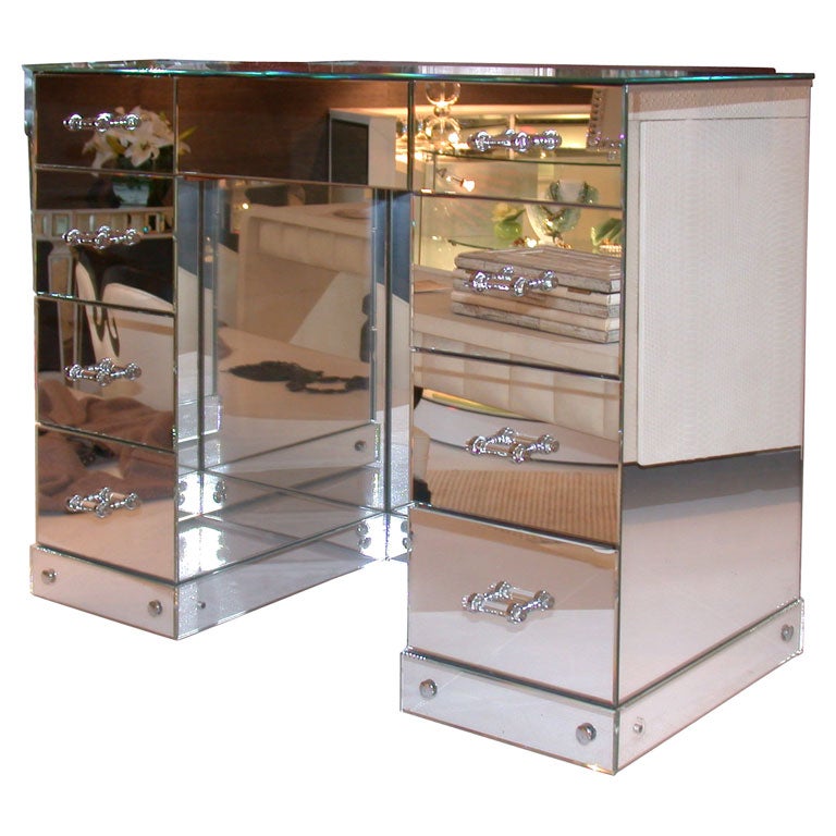 Mirrored 7-Drawer Vanity/Desk