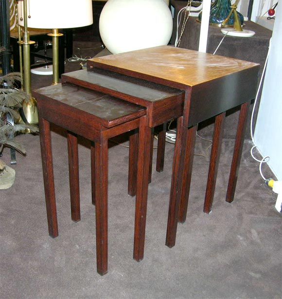 Three architectural nesting tables.