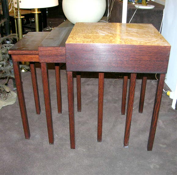 American Three Architectural Nesting Tables