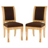 Pair of Parcel Gilt and Upholstered Maison Jansen Side Chairs