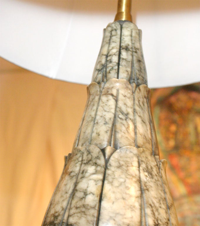 19th Century Large Alabaster Lamp For Sale