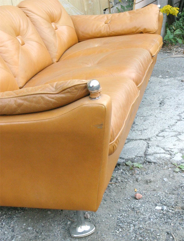 20th Century Danish Modern Leather Couch