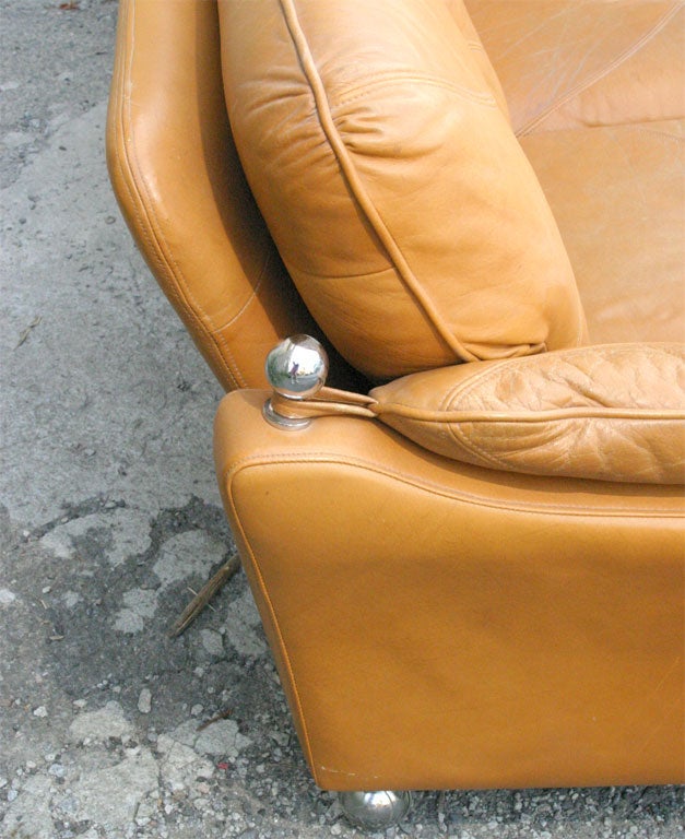 Danish Modern Leather Couch 1