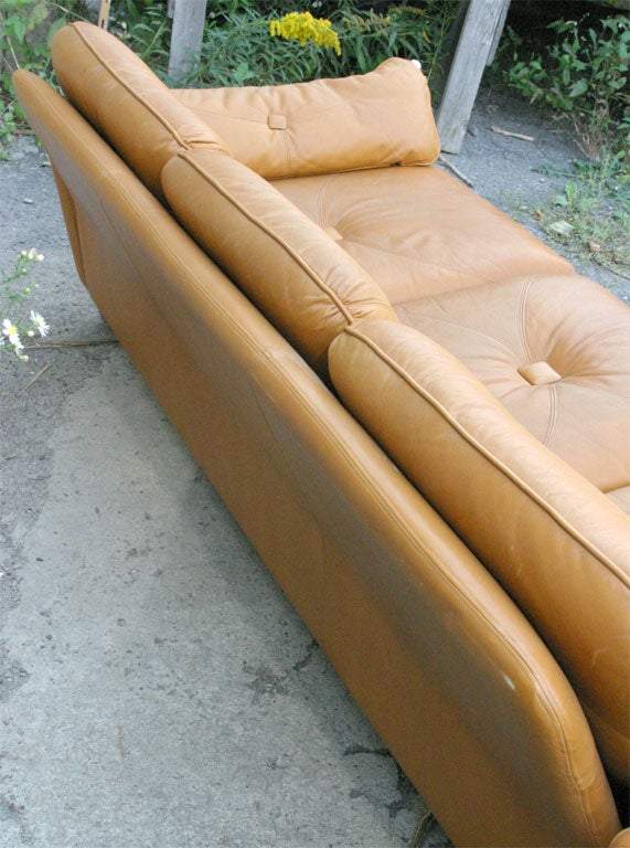 Danish Modern Leather Couch 3
