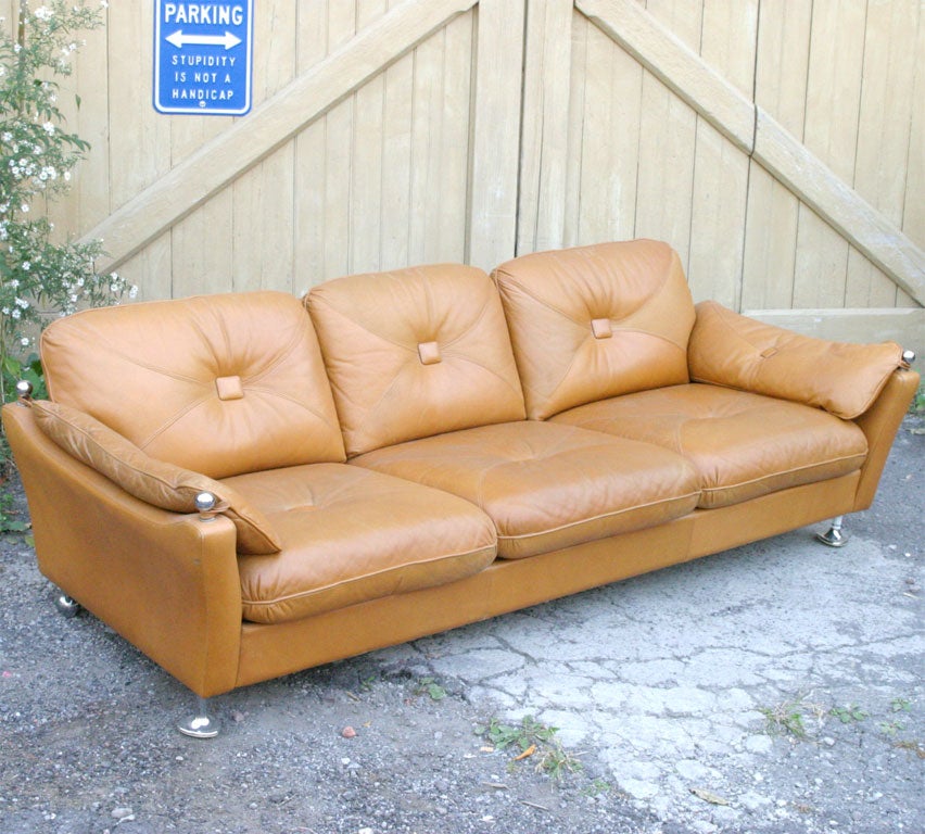 Danish Modern Leather Couch 4
