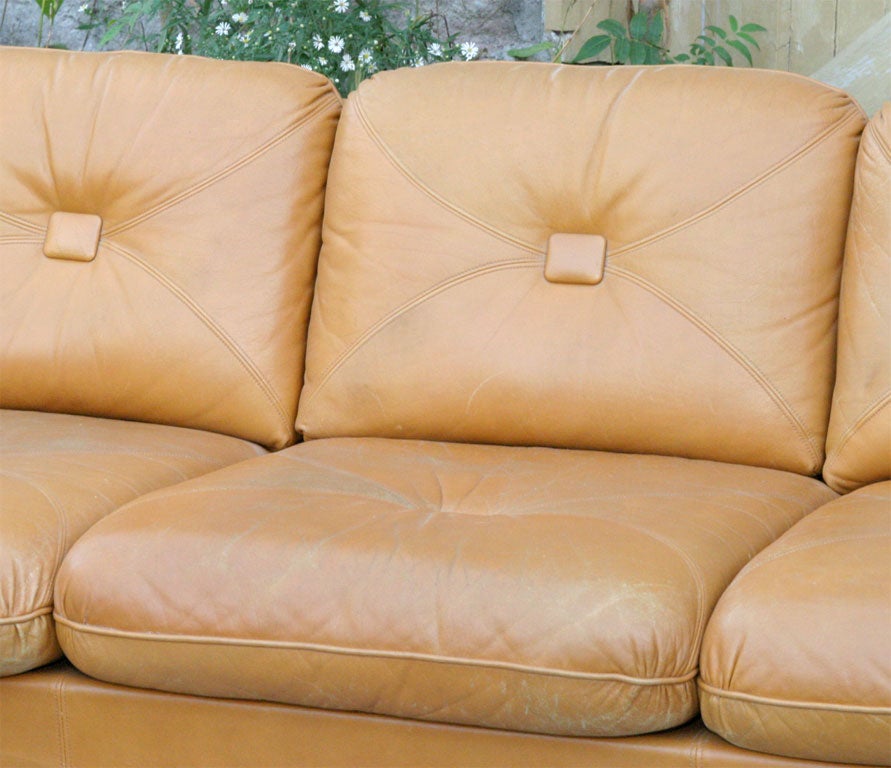 Danish Modern Leather Couch 6