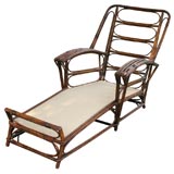 Antique STICK WICKER CHAISE LOUNGE