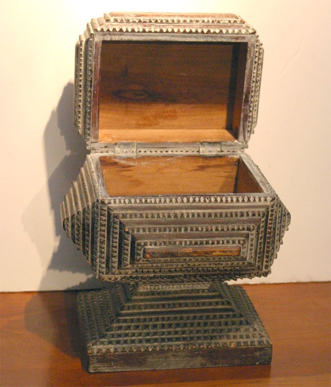 American Tramp Art Box For Sale