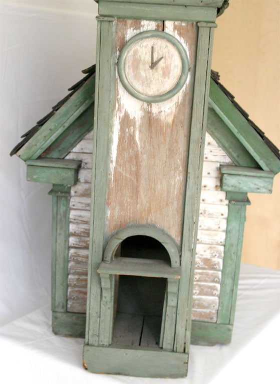 Folk Art School House with bell in tower 1