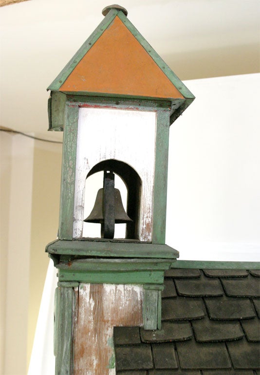 Folk Art School House with bell in tower 5