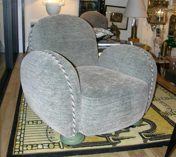 Pair of upholstered lounge chairs by William Haines