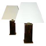 PAIR OF ACRYLIC LAMPS