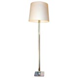 Floor Lamp in Clear Lucite with Polished Chrome Base by Hansen