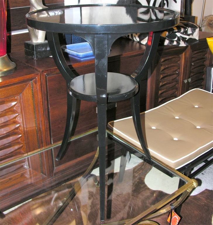 Mid-20th Century Pair of Lacquered Side Tables/ Reproduction