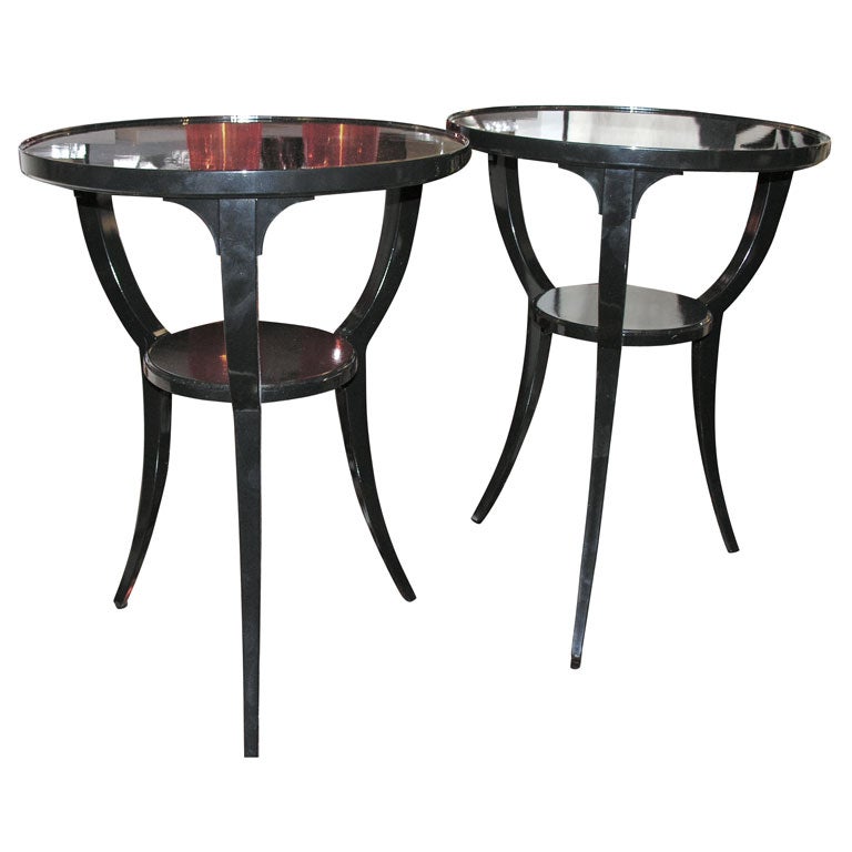 Pair of Lacquered Side Tables/ Reproduction