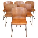 Set 8 Mid-Century Modern Stacking Chairs by David Rowland