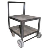 SIDE CART ON WHEELS WITH WOOD TOP SIDE CART ON WHEELS WITH WOOD TOP