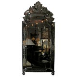 19th C. Venetian Mirror with Foliate and Scroll Cresting
