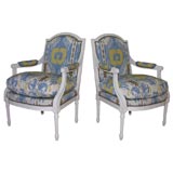 Pair of Louis XVI Arm Chairs by Jansen