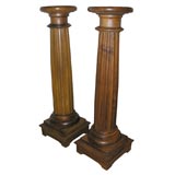 Antique Pair of 19th Century English Walnut Pedestals