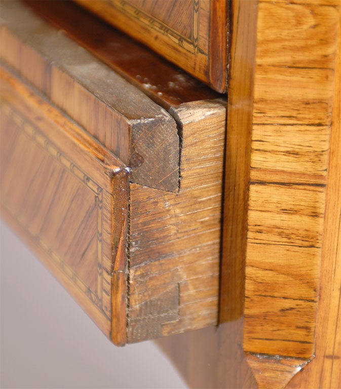 Brass Transitional French Dressing Table in Tulipwood, circa 1760 For Sale