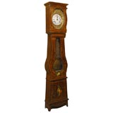 Antique Restauration Period Painted Longcase Clock, France c. 1830