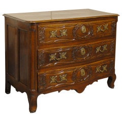 Antique Louis XV Period Walnut Commode from Lyon, France, c. 1740
