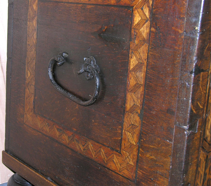 18th Century and Earlier Very Fine 16th c. Tudor Inlaid Nonsuch Chest