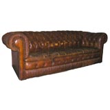1940s Country House Leather Sofa
