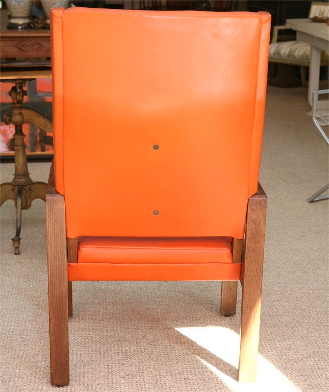 An Orange Swedish Wing Chair 1
