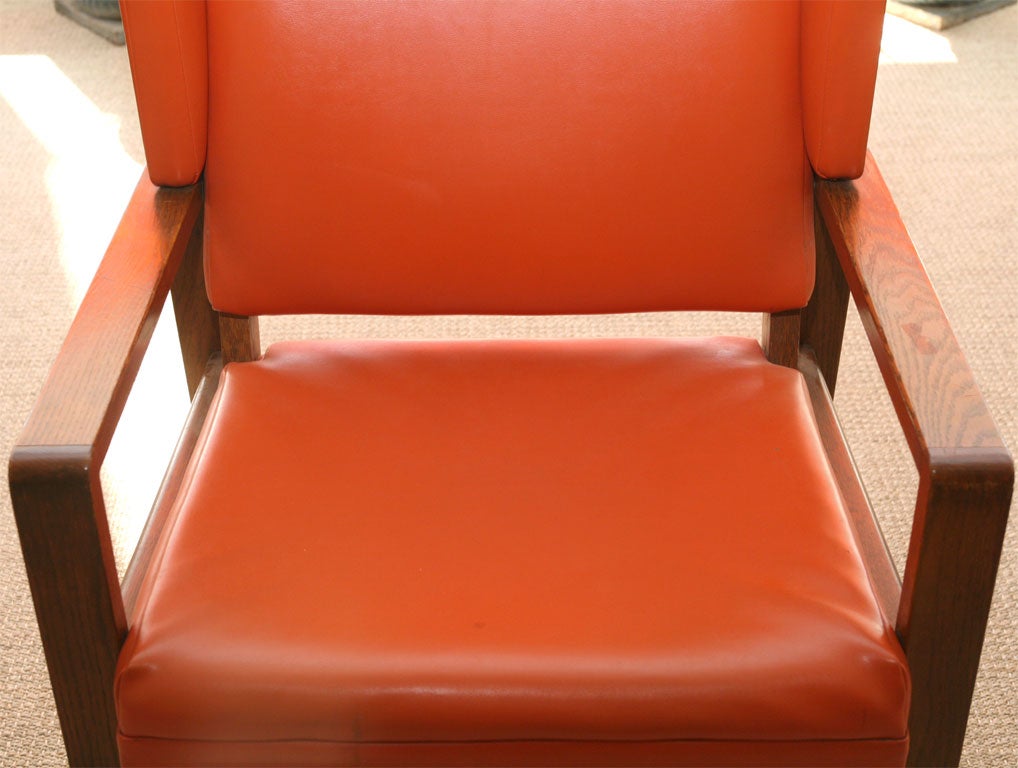 An Orange Swedish Wing Chair 2