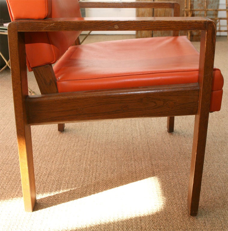 An Orange Swedish Wing Chair 3