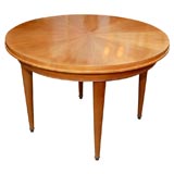 Cherrywood dining table with leaves, in the style of Jules Leleu Cherrywood dining table with leaves, in the style of Jules Leleu