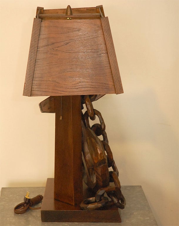 Wood Marine Theme Table Lamp
