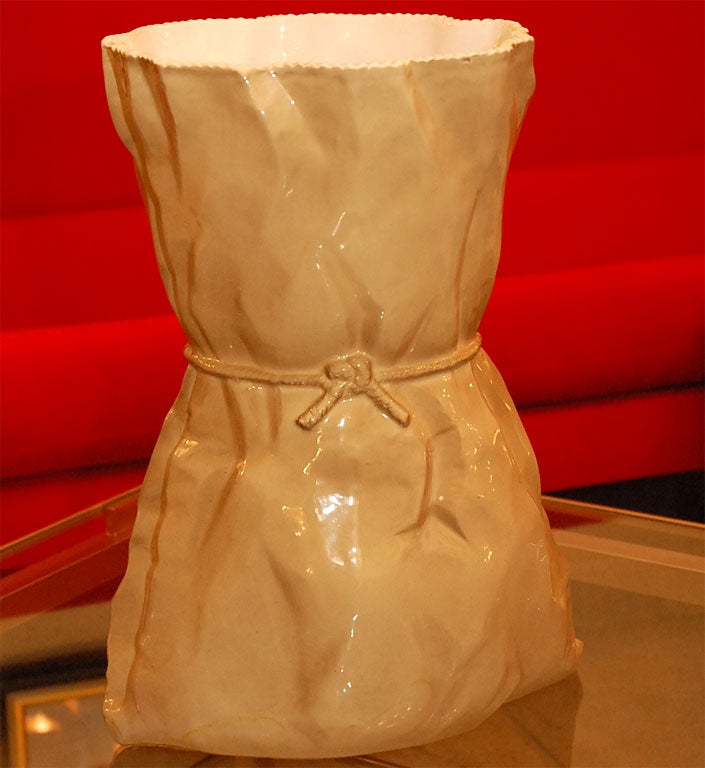Italian light brown ceramic vase