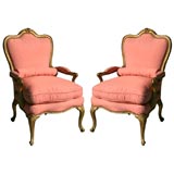 PAIR OF VENETIAN OPEN ARM CHAIRS