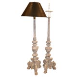 PAIR OF ITALIAN ALTER CANDEL STICK - LAMPS