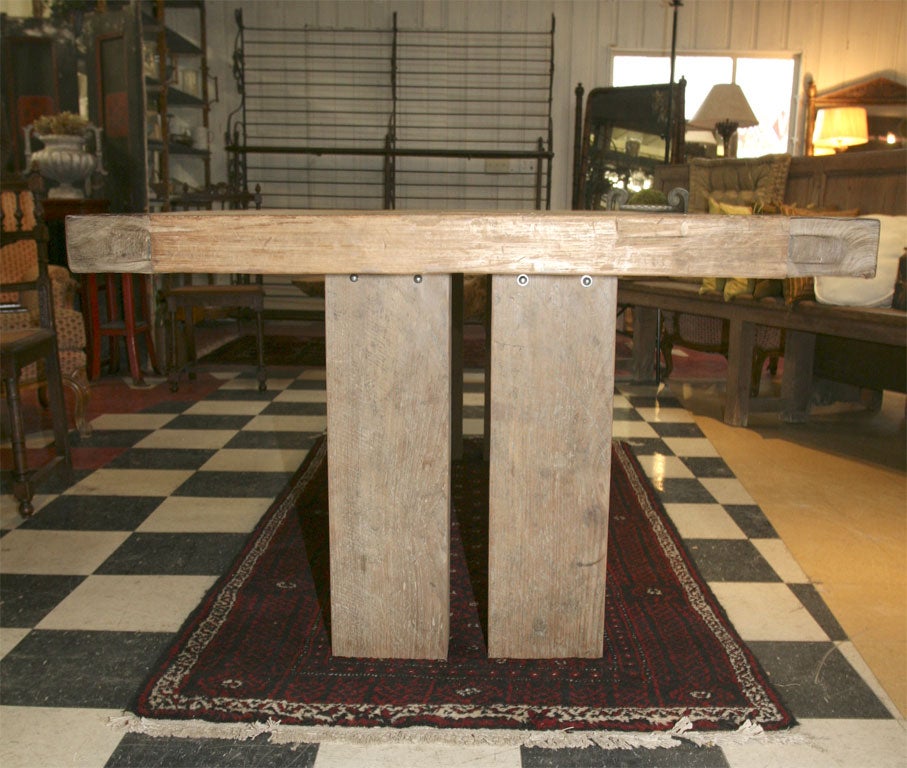 Indonesian Bleached Teak Wood Dining Table