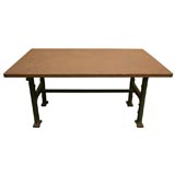 French Industrial Metal Work Table