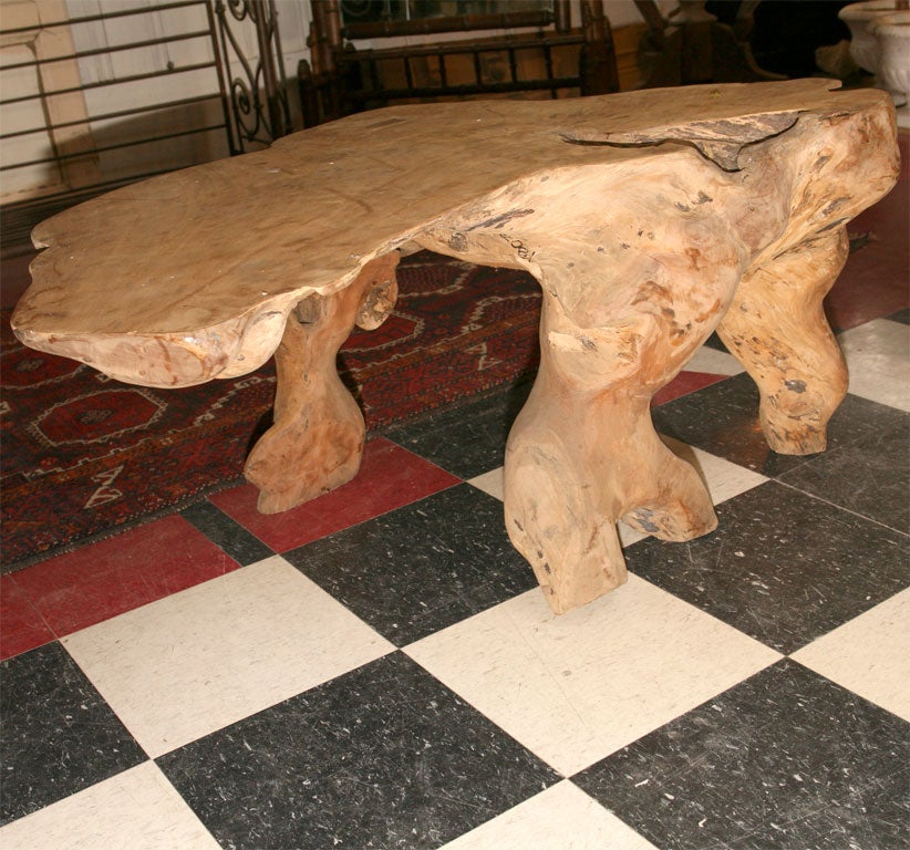NATURAL TREE ROOT TABLE In Excellent Condition In Sheffield, MA