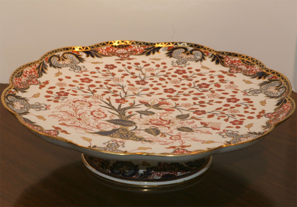 19th. C. Royal Crown Derby Hand Painted Imari Lazy Susan In Excellent Condition In Great Barrington, MA