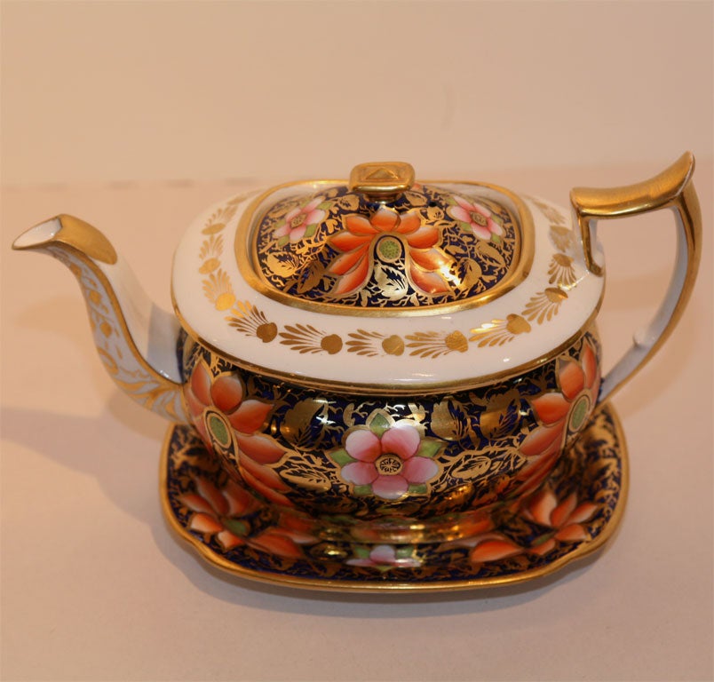 19th C. Spode Hand Painted Imari Tea Set 1