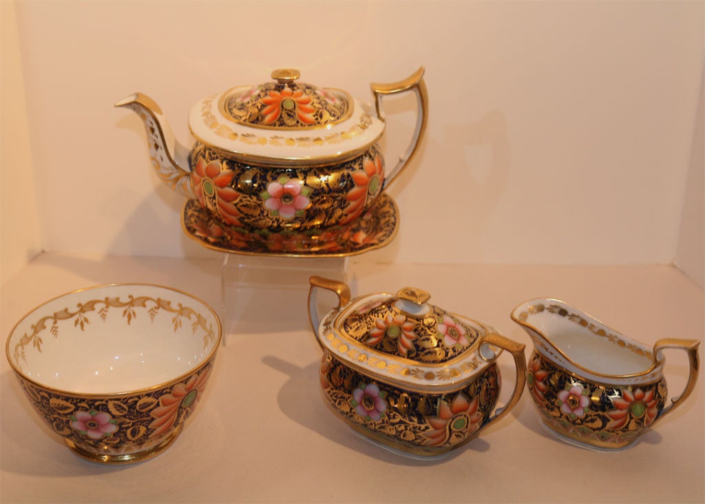 19th C. Spode Hand Painted Imari Tea Set 2