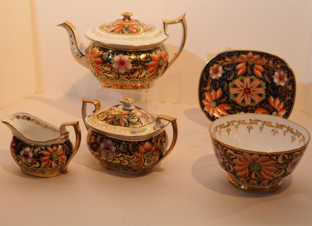 19th C. Spode Hand Painted Imari Tea Set 3